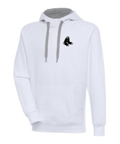 Men's Boston Red Sox Antigua White Metallic Victory Pullover Hoodie