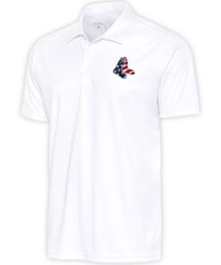 Men's Boston Red Sox  Antigua White Patriotic Apex Polo