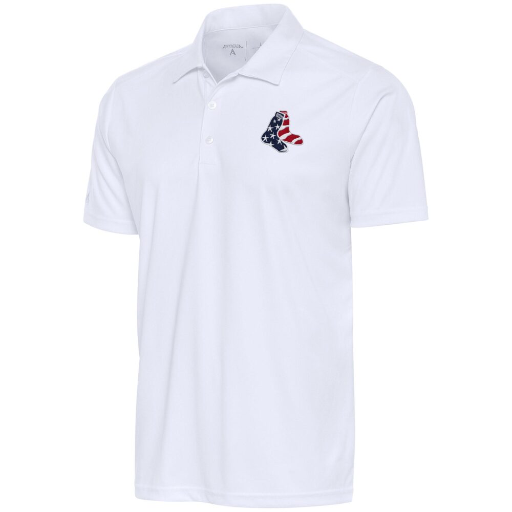 Men's Boston Red Sox  Antigua White Patriotic Tribute Polo