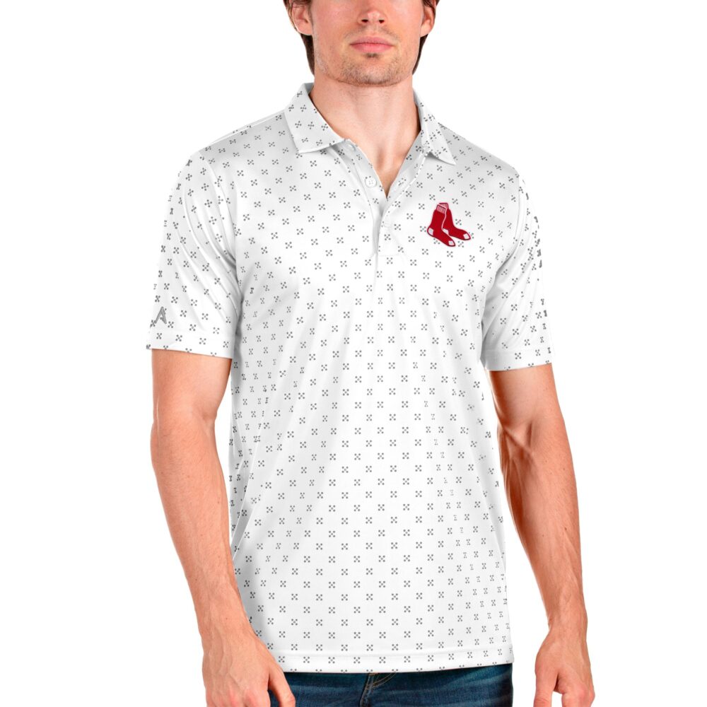 Men's Boston Red Sox Antigua White Spark Polo