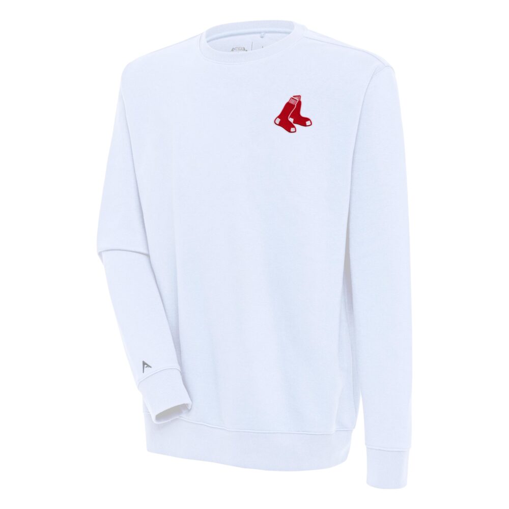 Men's Boston Red Sox  Antigua White Victory Pullover Sweatshirt
