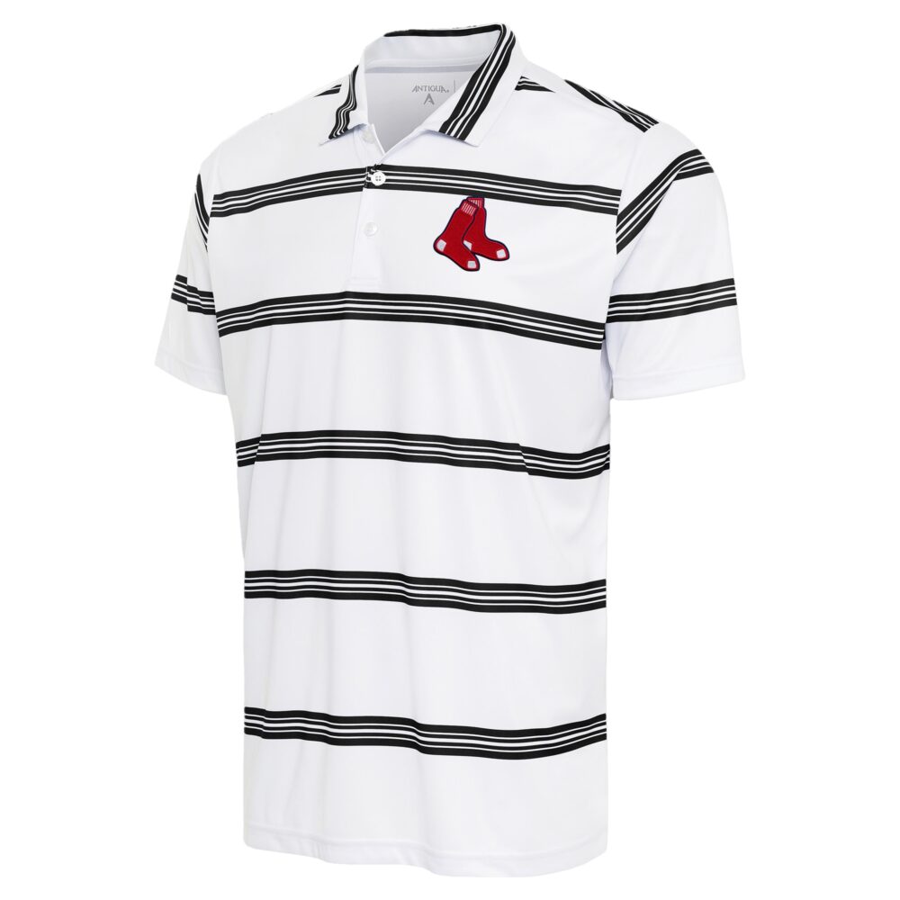 Men's Boston Red Sox Antigua White/Black Groove Polo