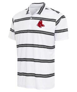 Men's Boston Red Sox Antigua White/Black Groove Polo
