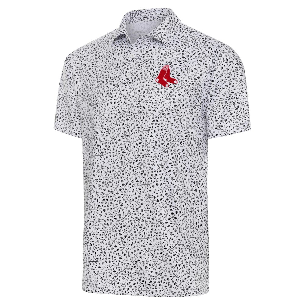 Men's Boston Red Sox  Antigua White/Black Motion Polo