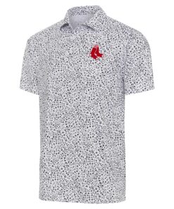 Men's Boston Red Sox  Antigua White/Black Motion Polo