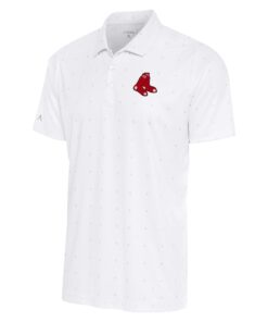 Men's Boston Red Sox Antigua White/Gray 19th Hole Polo