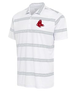 Men's Boston Red Sox Antigua White/Gray Groove Polo