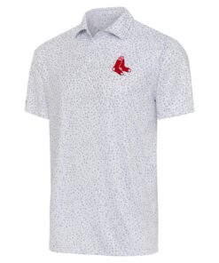 Men's Boston Red Sox  Antigua White/Gray Motion Polo