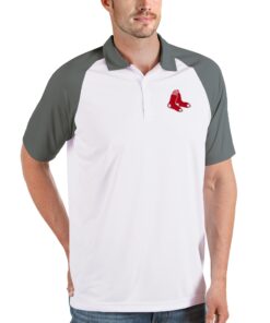 Men's Boston Red Sox Antigua White/Gray Nova Polo