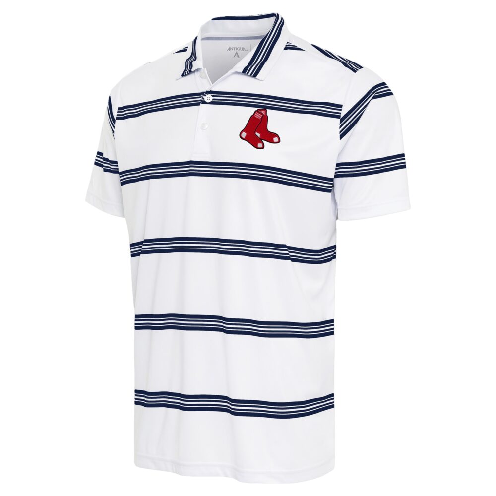 Men's Boston Red Sox Antigua White/Navy Groove Polo