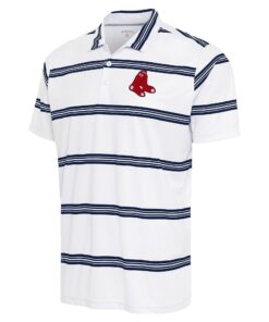 Men's Boston Red Sox Antigua White/Navy Groove Polo