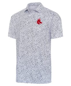 Men's Boston Red Sox  Antigua White/Navy Motion Polo