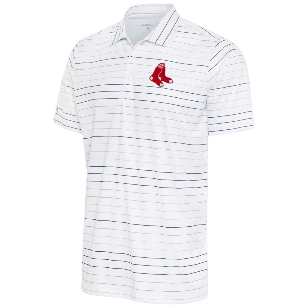 Men's Boston Red Sox Antigua White/Navy Ryder Polo