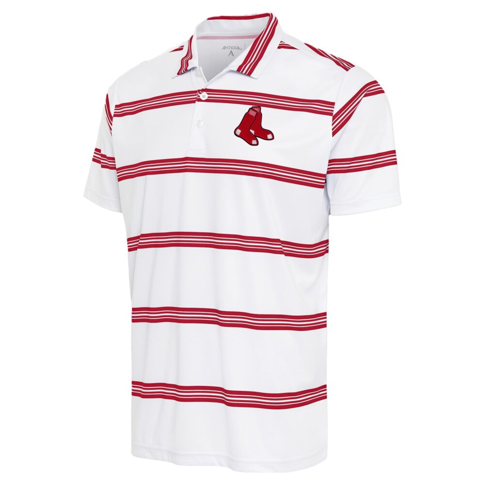 Men's Boston Red Sox Antigua White/Red Groove Polo