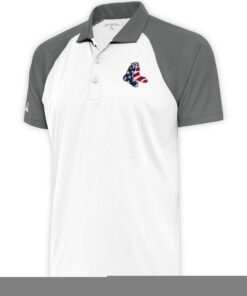 Men's Boston Red Sox  Antigua White/Steel Patriotic Nova Polo