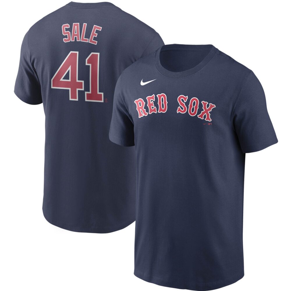 Men's Boston Red Sox Chris Sale Nike Navy Name & Number T-Shirt