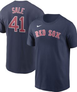 Men's Boston Red Sox Chris Sale Nike Navy Name & Number T-Shirt