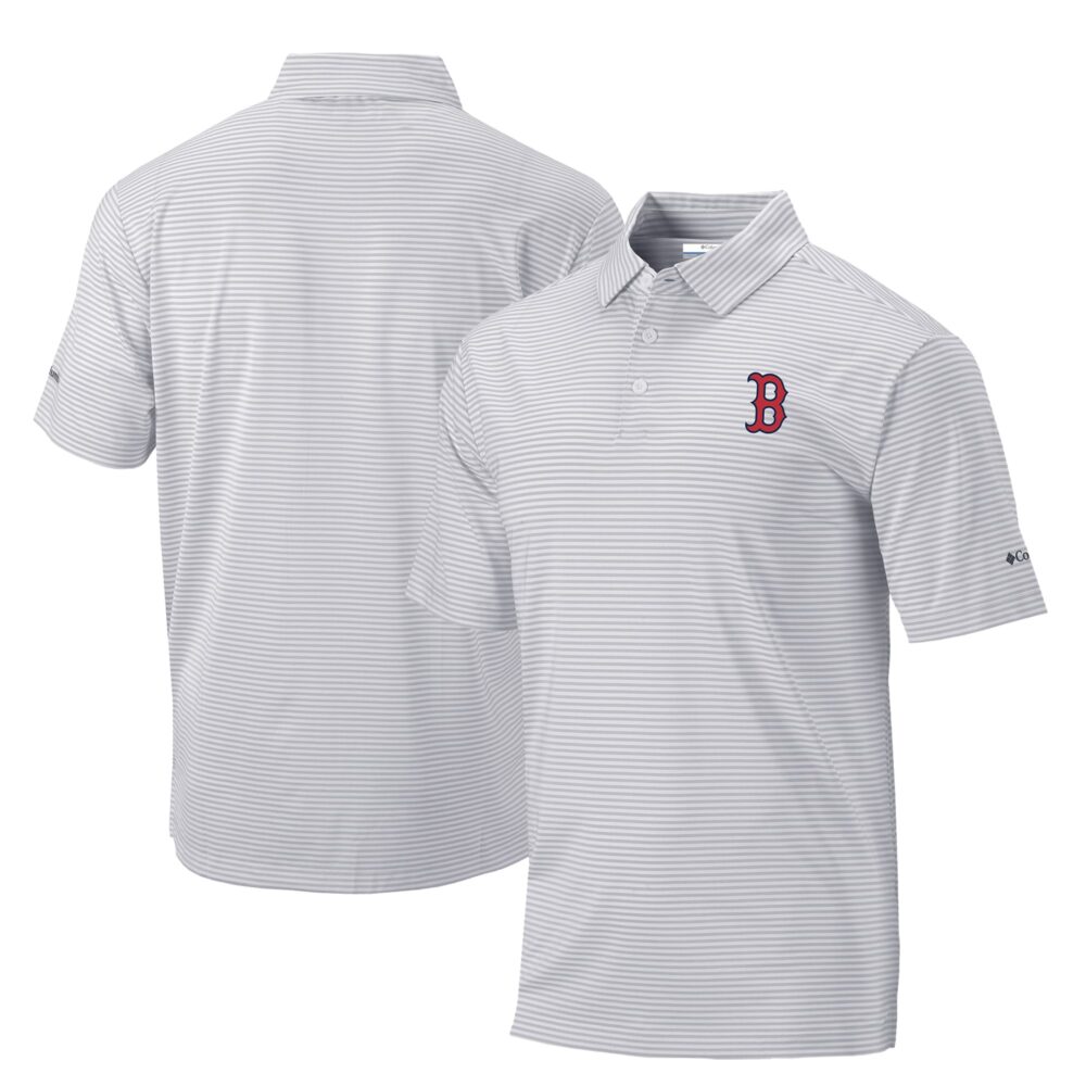 Men's Boston Red Sox Columbia Gray Golf Club Invite Omni-Wick Polo