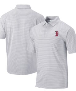 Men's Boston Red Sox Columbia Gray Golf Club Invite Omni-Wick Polo