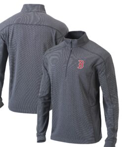 Men's Boston Red Sox  Columbia Heather Gray Omni-Wick Shotgun Quarter-Zip Pullover Top