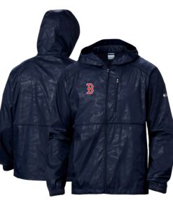 Men's Boston Red Sox Columbia Navy Camo Flash Forward Full-Zip Team Logo Windbreaker Jacket
