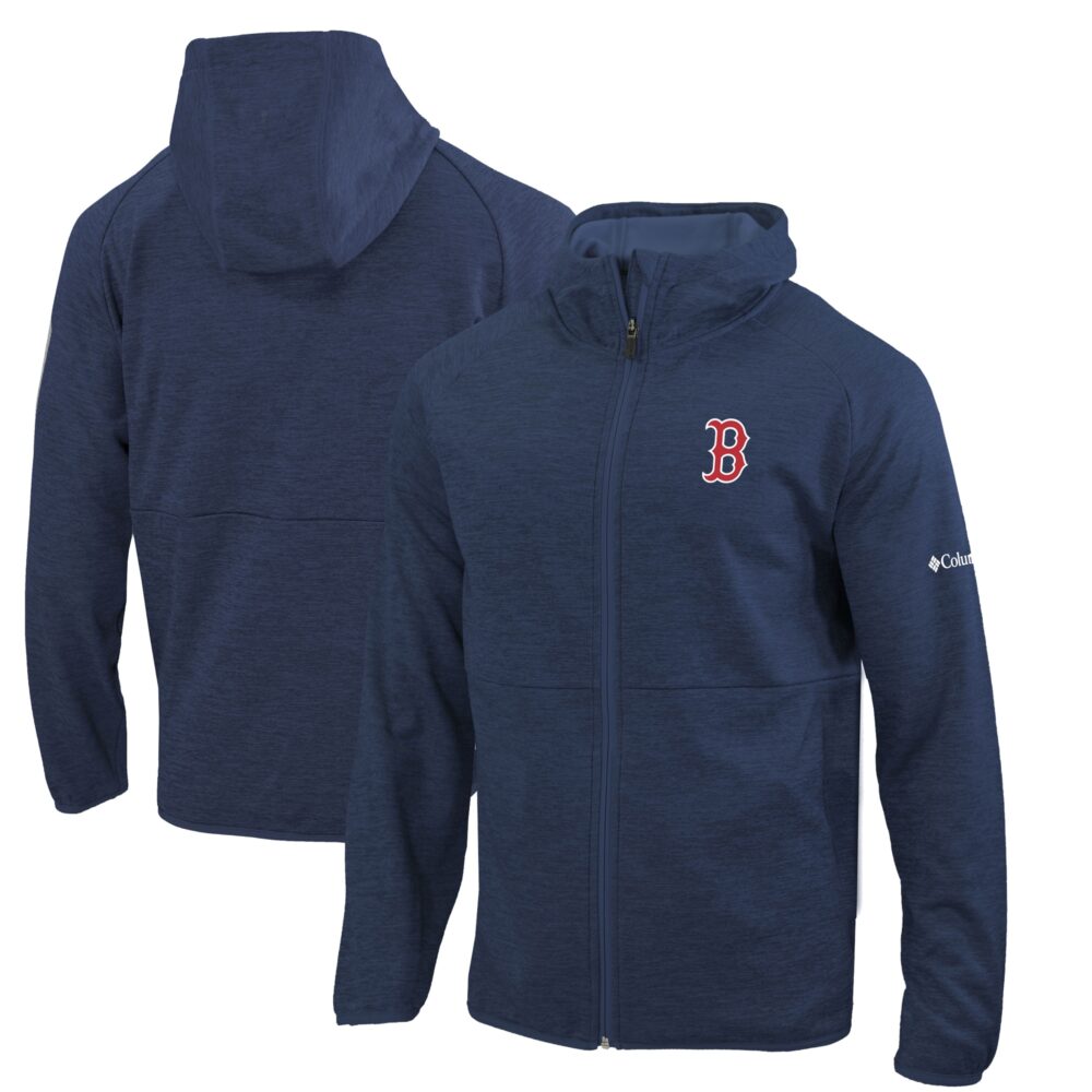 Men's Boston Red Sox  Columbia Navy Omni-Wick It's Time Full-Zip Jacket