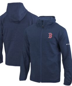 Men's Boston Red Sox  Columbia Navy Omni-Wick It's Time Full-Zip Jacket