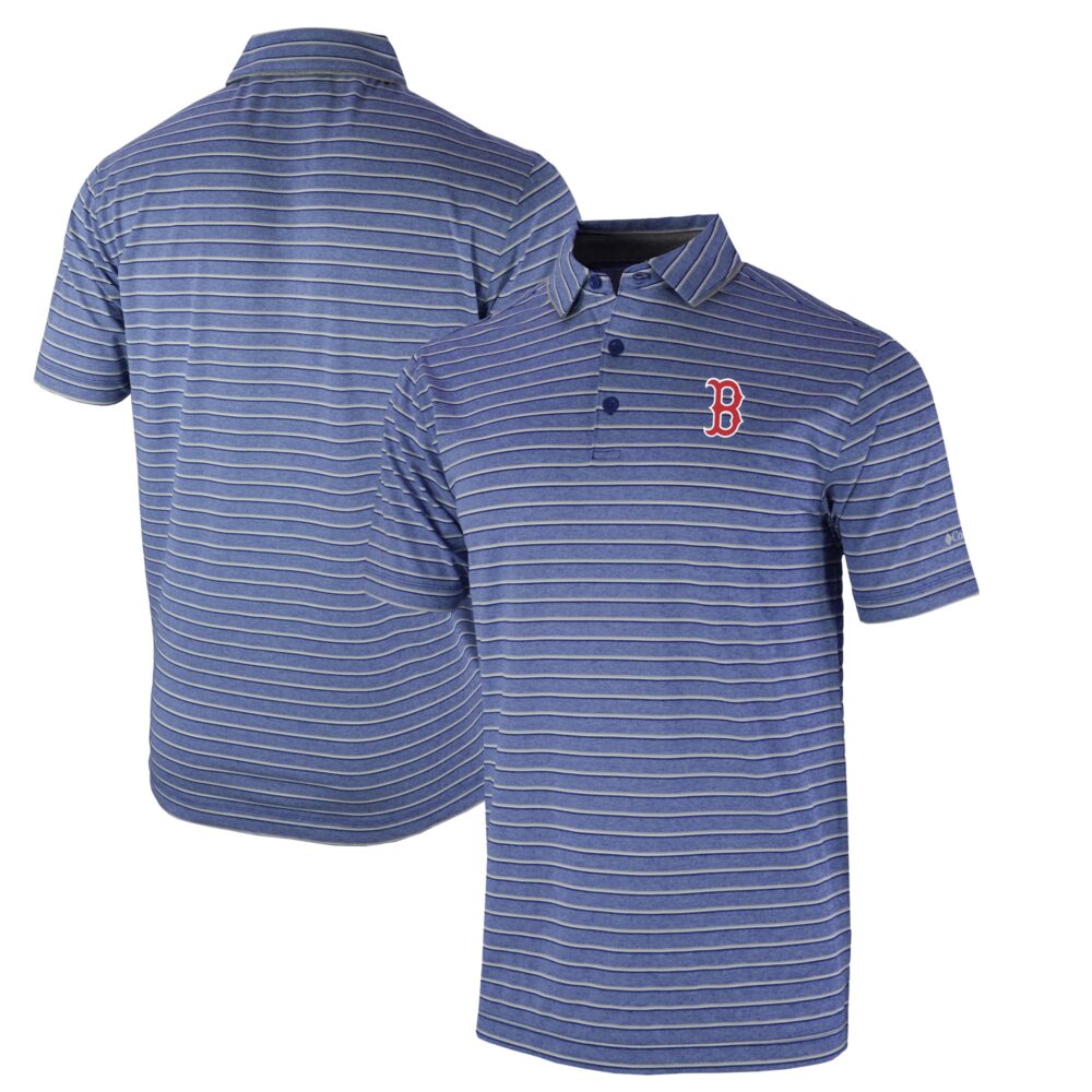 Men's Boston Red Sox  Columbia Navy Omni-Wick Post Round Polo