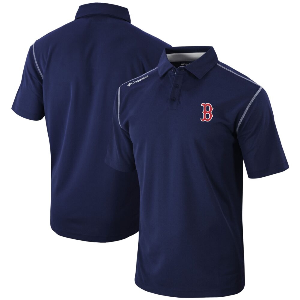 Men's Boston Red Sox Columbia Navy Omni-Wick Shotgun Polo