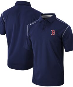 Men's Boston Red Sox Columbia Navy Omni-Wick Shotgun Polo