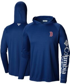 Men's Boston Red Sox Columbia Navy Terminal Tackle Long Sleeve Hoodie T-Shirt
