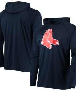 Men's Boston Red Sox Columbia Navy Terminal Tackle Omni-Shade Raglan Pullover Hoodie