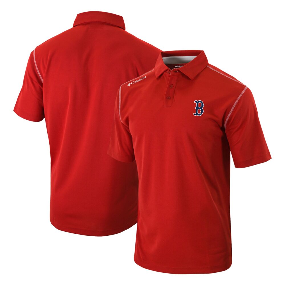 Men's Boston Red Sox Columbia Red Omni-Wick Shotgun Polo