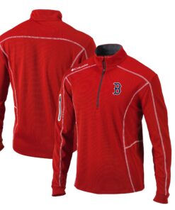 Men's Boston Red Sox  Columbia Red Omni-Wick Shotgun Quarter-Zip Pullover Top