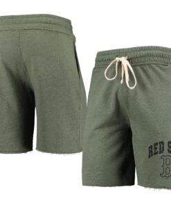 Men's Boston Red Sox Concepts Sport Heathered Olive Mainstream Tri-Blend Shorts