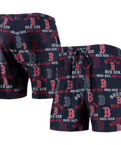 Men's Boston Red Sox Concepts Sport Navy Flagship Allover Print Knit Jam Shorts