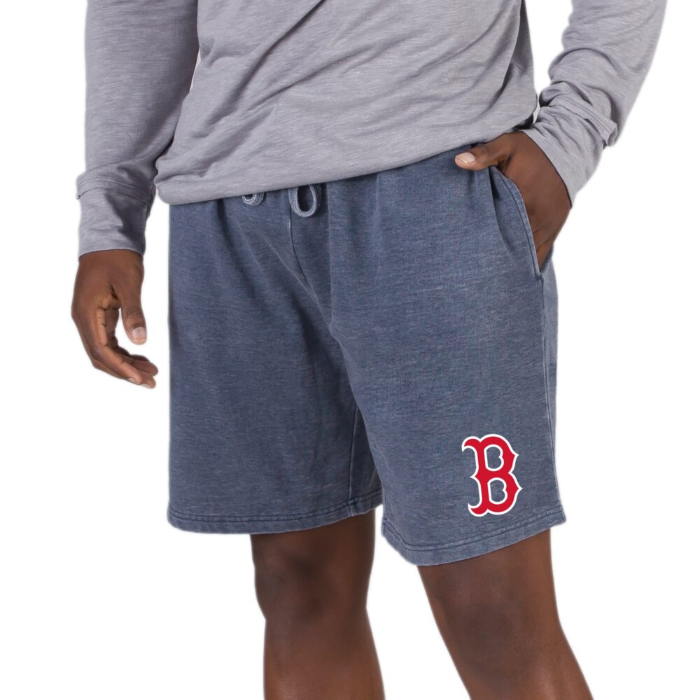 Men's Boston Red Sox  Concepts Sport Navy Trackside Fleece Jam Shorts