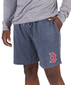 Men's Boston Red Sox  Concepts Sport Navy Trackside Fleece Jam Shorts