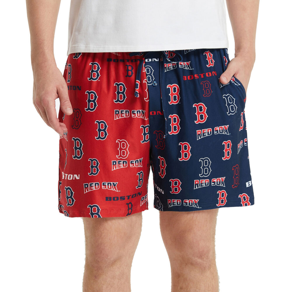 Men's Boston Red Sox Concepts Sport Navy/Red Breakthrough AOP Knit Split Shorts