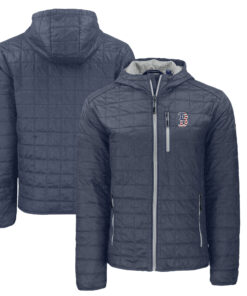 Men's Boston Red Sox  Cutter & Buck Anthracite Americana Rainier Primaloft Eco Full-Zip Hooded Jacket
