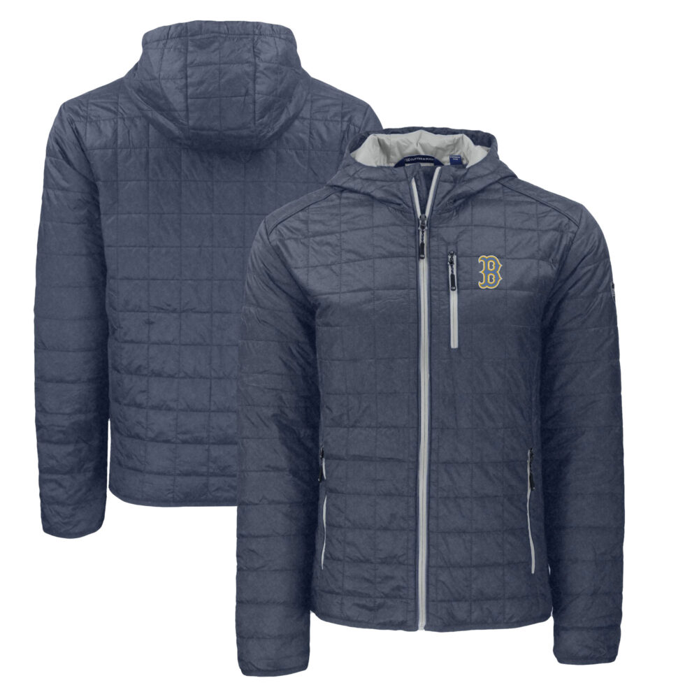 Men's Boston Red Sox  Cutter & Buck Anthracite City Connect Rainier Primaloft Eco Full-Zip Hooded Jacket