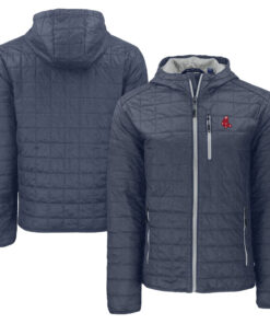 Men's Boston Red Sox  Cutter & Buck Anthracite Cooperstown Collection Rainier Primaloft Eco Full-Zip Hooded Jacket