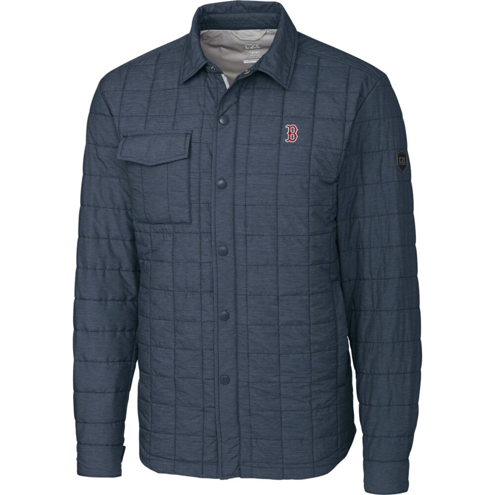 Men's Boston Red Sox Cutter & Buck Charcoal Big & Tall Rainier Shirt Jacket