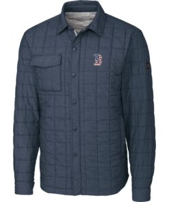 Men's Boston Red Sox Cutter & Buck Gray Americana Rainier Full-Snap Shirt Jacket