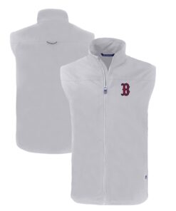 Men's Boston Red Sox  Cutter & Buck Gray Big & Tall Charter Eco Full-Zip Vest