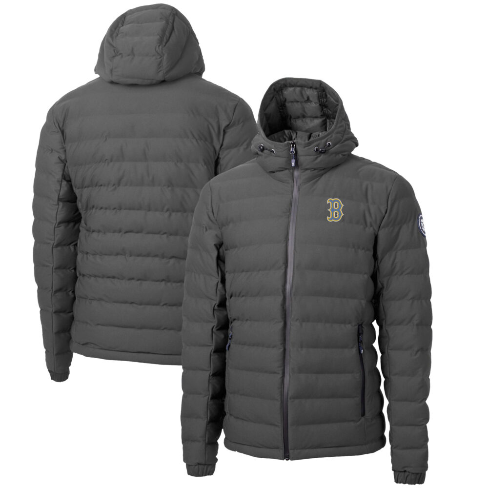 Men's Boston Red Sox  Cutter & Buck Gray City Connect Mission Ridge Repreve Eco Insulated Puffer Full-Zip Jacket