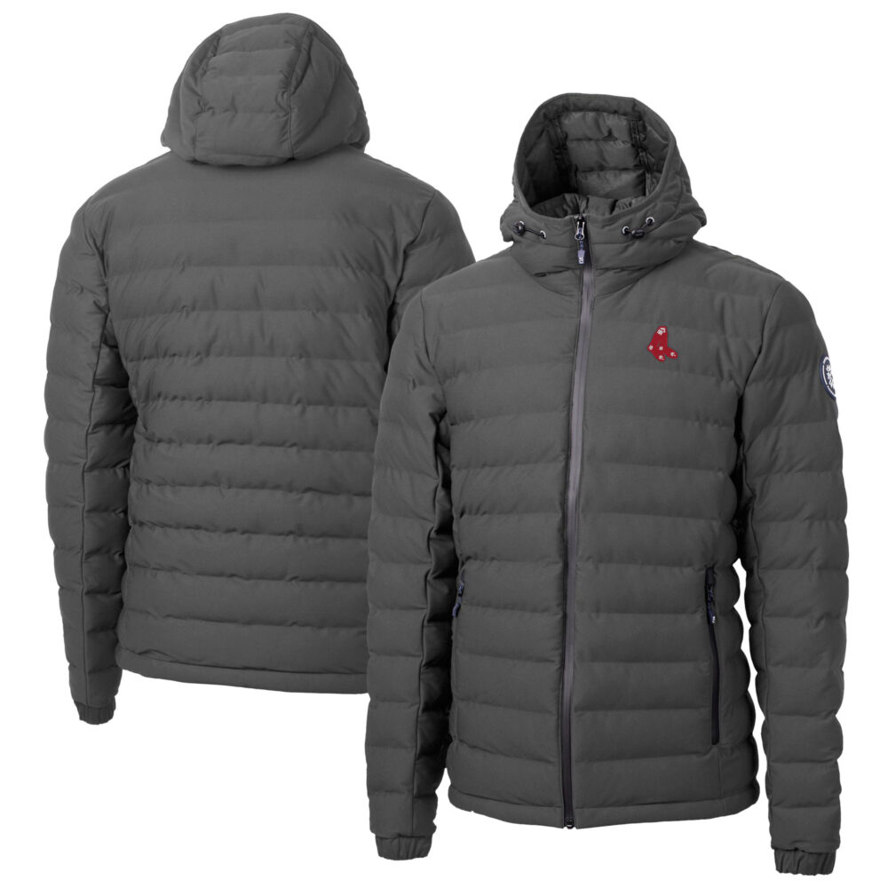 Men's Boston Red Sox  Cutter & Buck Gray Cooperstown Collection Mission Ridge Repreve Eco Insulated Puffer Full-Zip Jacket