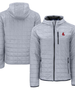 Men's Boston Red Sox  Cutter & Buck Gray Cooperstown Collection Rainier Primaloft Eco Full-Zip Hooded Jacket