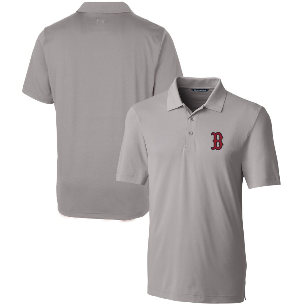 Men's Boston Red Sox  Cutter & Buck Gray Forge Stretch Polo
