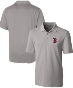 Men's Boston Red Sox  Cutter & Buck Gray Forge Stretch Polo